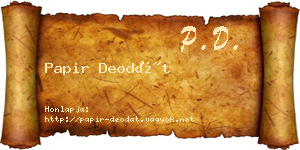 Papir Deodát névjegykártya